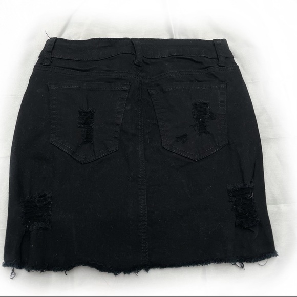 BLACK WAX JEAN MINI SKIRT - Picture 2 of 4